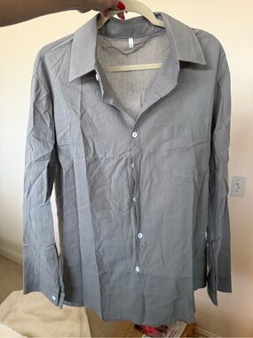 Source Unknown Men's Long-Sleeve Button-Up Shirt — Light Gray